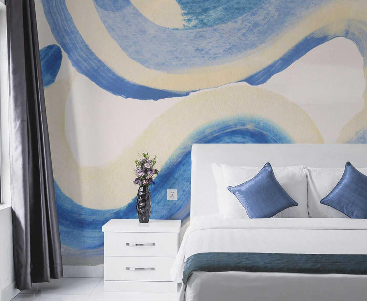 Blue Dream Paint Brush Wallpaper Mural